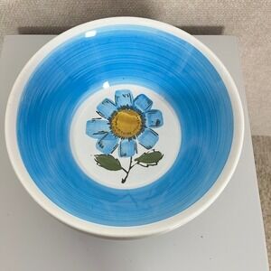 Rossini‎ Ironstone Serving Bowl Vintage Cornflower Blue Flower Japan 1970's